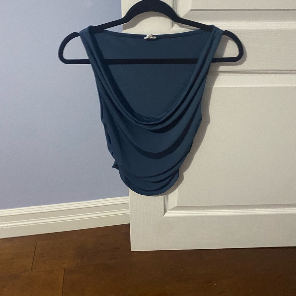 Elegant Blue Draped Top